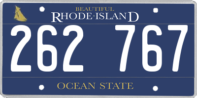 RI license plate 262767