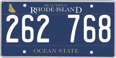 RI license plate 262768