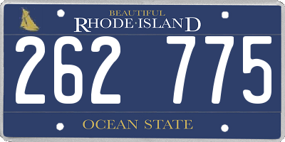 RI license plate 262775