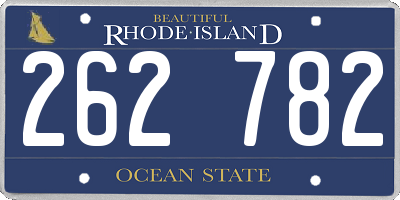 RI license plate 262782
