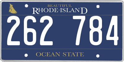 RI license plate 262784