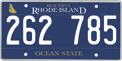 RI license plate 262785