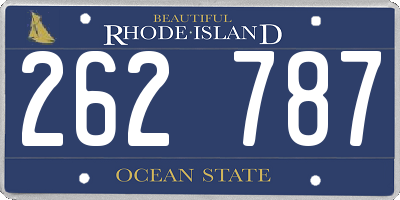 RI license plate 262787