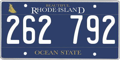 RI license plate 262792