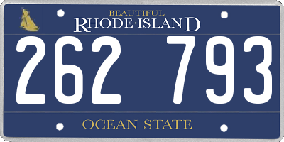 RI license plate 262793