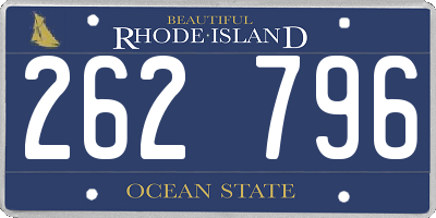 RI license plate 262796