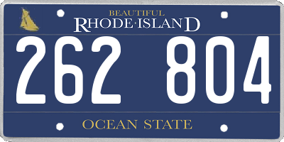 RI license plate 262804