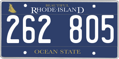 RI license plate 262805