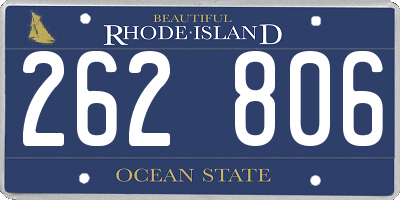 RI license plate 262806