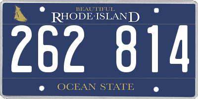 RI license plate 262814