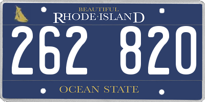 RI license plate 262820