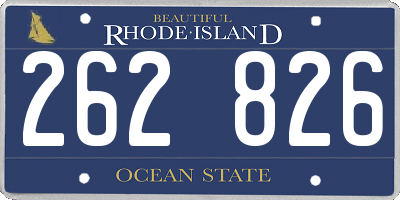 RI license plate 262826
