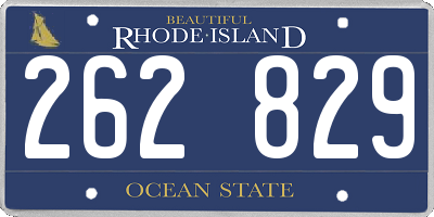 RI license plate 262829