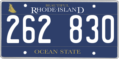 RI license plate 262830