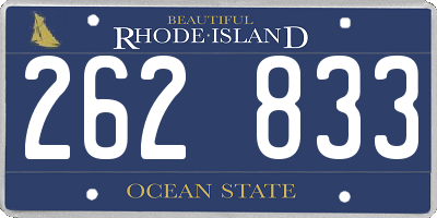 RI license plate 262833