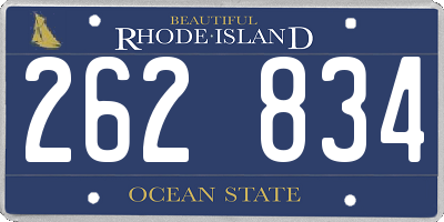 RI license plate 262834