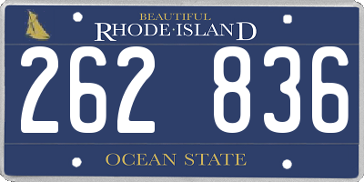 RI license plate 262836