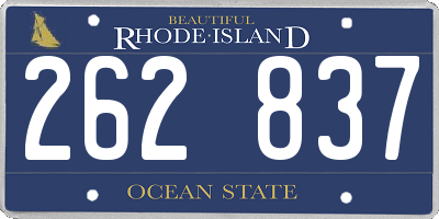 RI license plate 262837