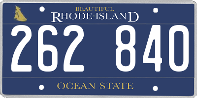 RI license plate 262840