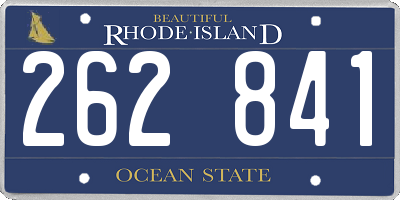 RI license plate 262841
