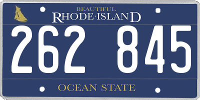 RI license plate 262845
