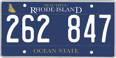 RI license plate 262847