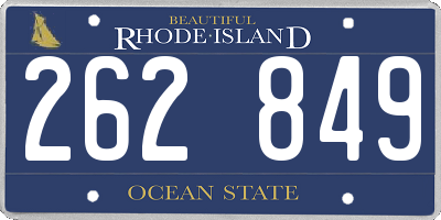 RI license plate 262849