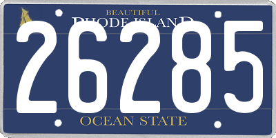 RI license plate 26285