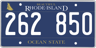 RI license plate 262850