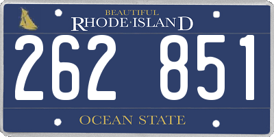 RI license plate 262851