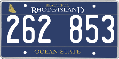 RI license plate 262853