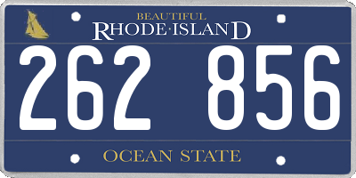 RI license plate 262856