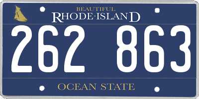 RI license plate 262863