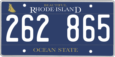 RI license plate 262865