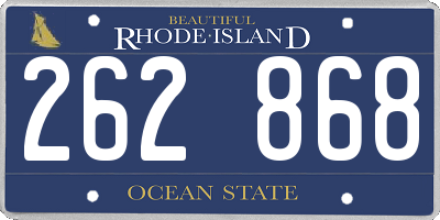 RI license plate 262868