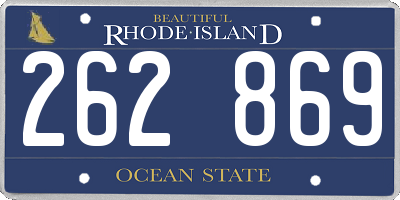 RI license plate 262869