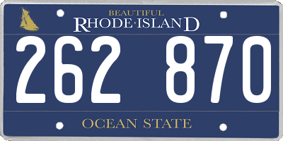 RI license plate 262870