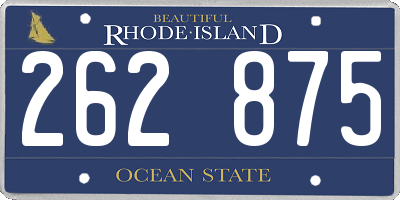 RI license plate 262875