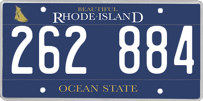 RI license plate 262884