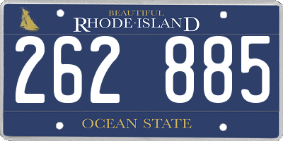 RI license plate 262885