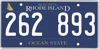 RI license plate 262893
