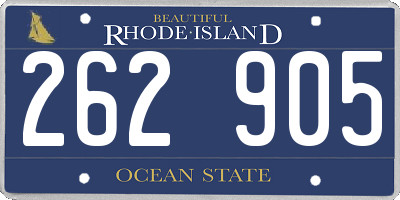 RI license plate 262905
