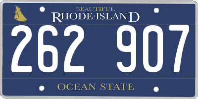 RI license plate 262907