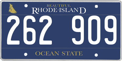 RI license plate 262909