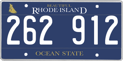 RI license plate 262912