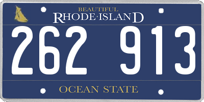 RI license plate 262913