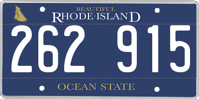RI license plate 262915