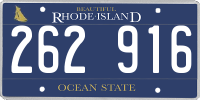 RI license plate 262916