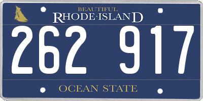 RI license plate 262917