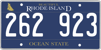 RI license plate 262923